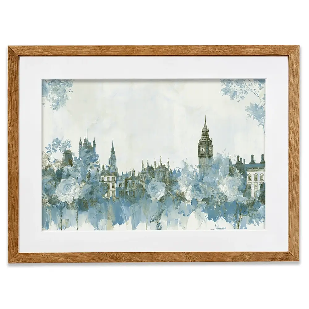 Whispered City Skyline Sketch Framed Art Print Whispered City Skyline Sketch Framed Art Print wall art product Chromatic Storm Studio