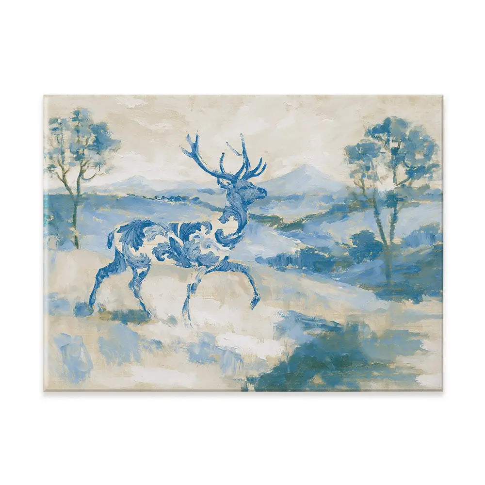 Whispered Stag Crossing Field Canvas Print Whispered Stag Crossing Field Canvas Print wall art product Chromatic Storm Studio