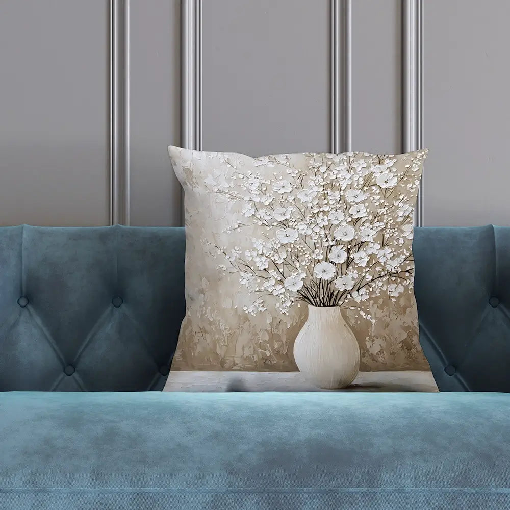 White Cherry Blossoms Cushion White Cherry Blossoms Cushion wall art product Franklyn Gregory - Independent