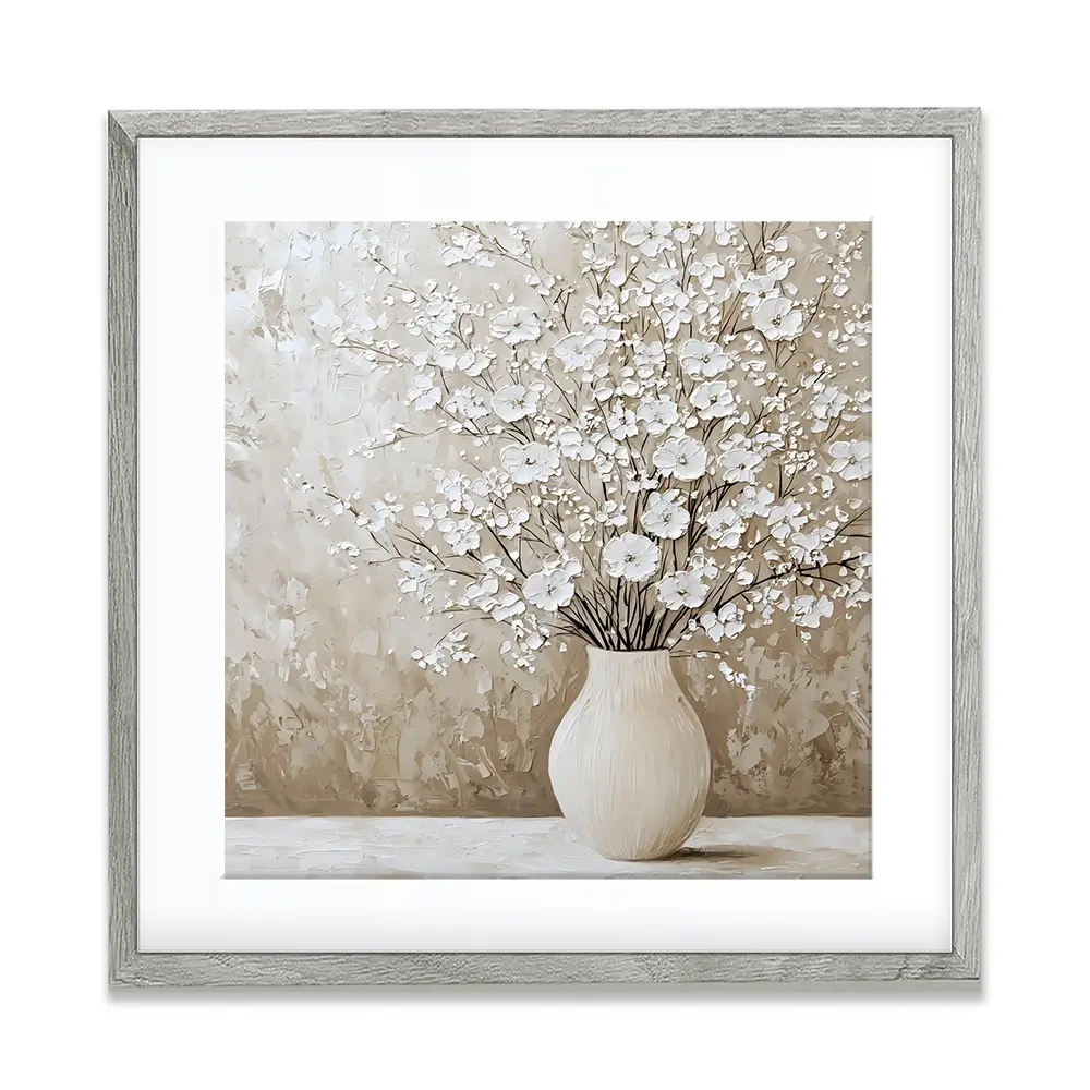 White Cherry Blossoms Square Framed Art Print White Cherry Blossoms Square Framed Art Print wall art product Franklyn Gregory - Independent