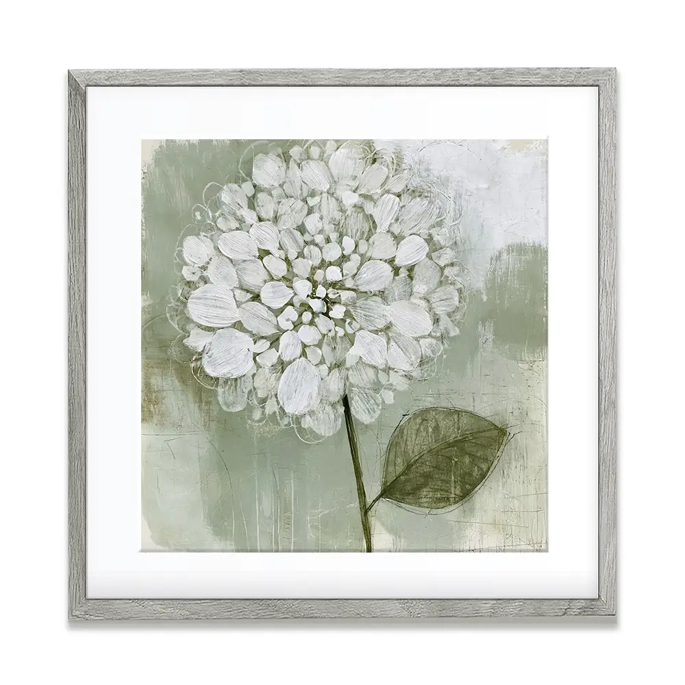 White Dahlia On Sage Square Framed Art Print White Dahlia On Sage Square Framed Art Print wall art product Chromatic Storm Studio