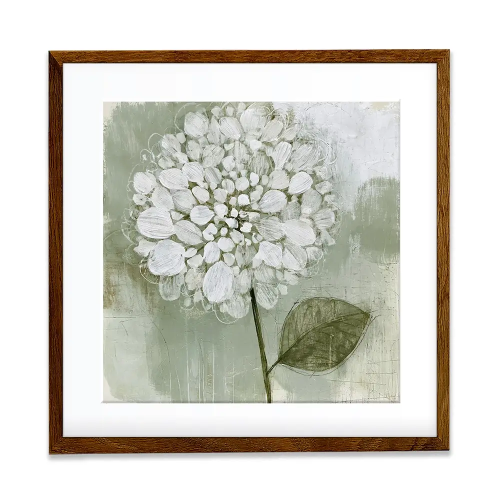 White Dahlia On Sage Square Framed Art Print White Dahlia On Sage Square Framed Art Print wall art product Chromatic Storm Studio