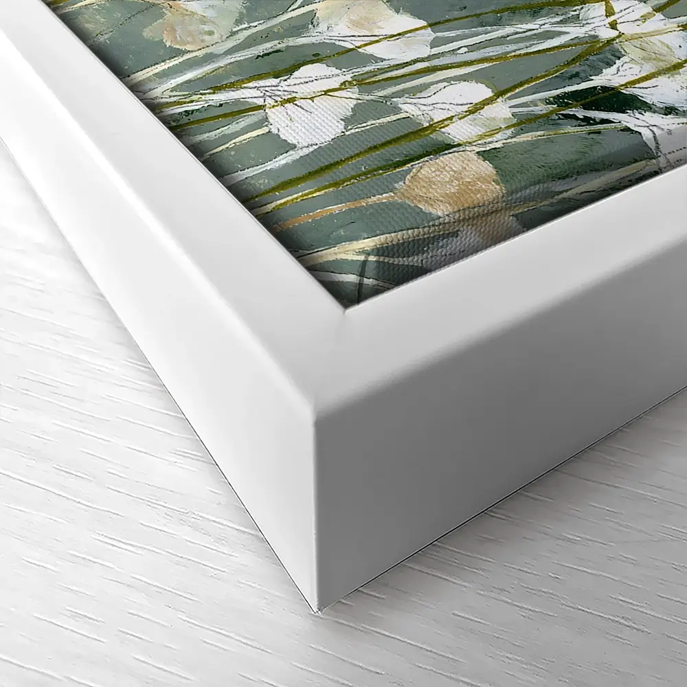 White Field Flowers On Sage Canvas Print White Field Flowers On Sage Canvas Print wall art product Chromatic Storm Studio
