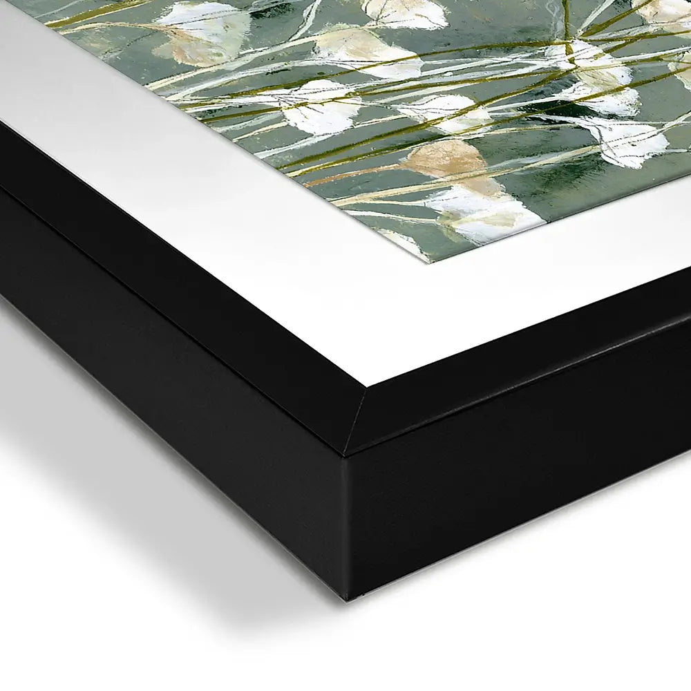 White Field Flowers On Sage Framed Art Print White Field Flowers On Sage Framed Art Print wall art product Chromatic Storm Studio