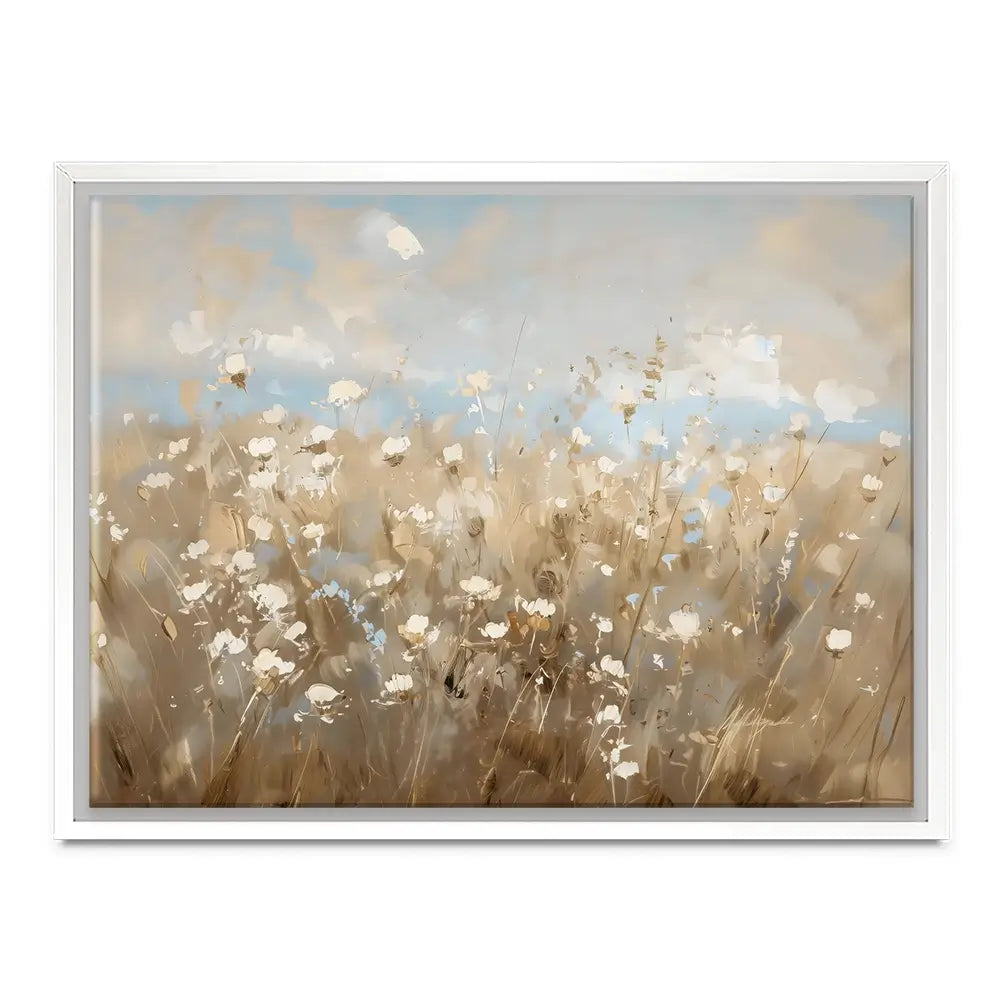 White Flower Field Canvas Print White Flower Field Canvas Print wall art product LSR Design Studio - Independent