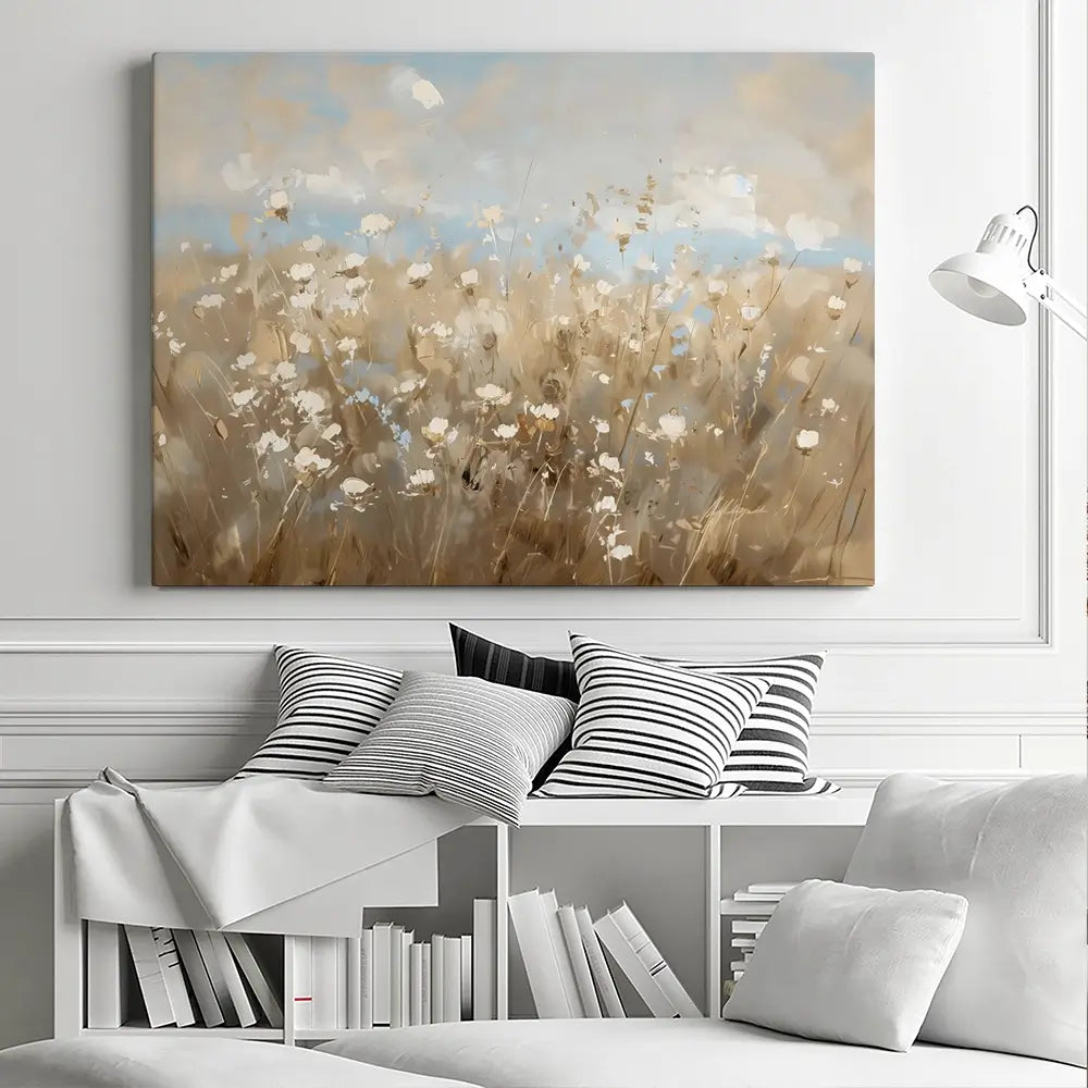 White Flower Field Canvas Print White Flower Field Canvas Print wall art product LSR Design Studio - Independent