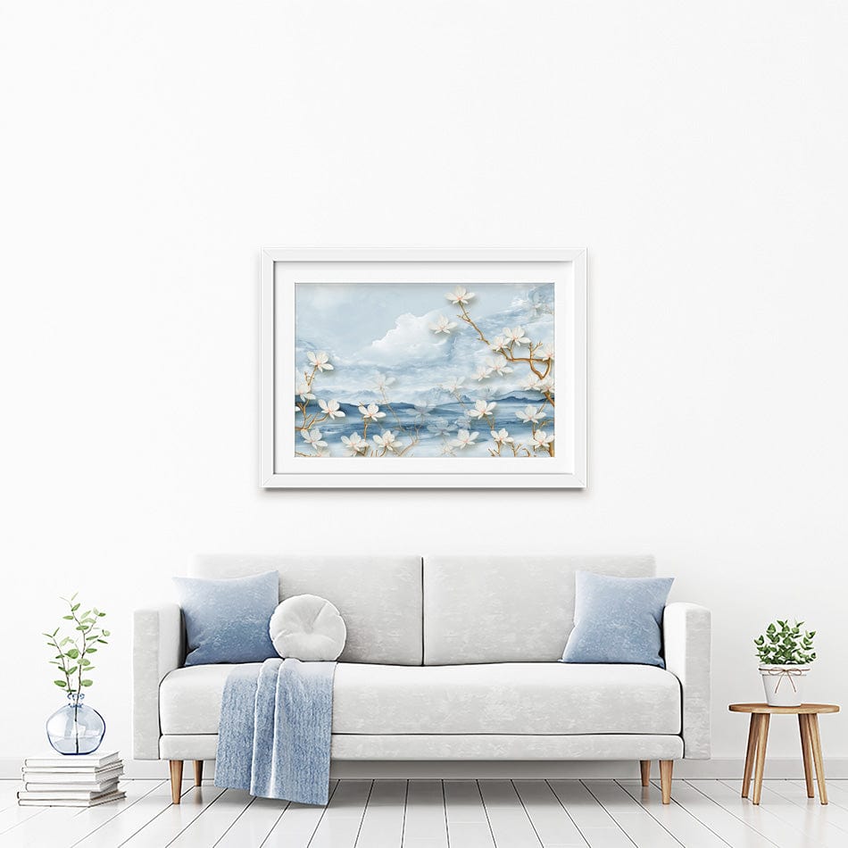 White Flowers Framed Art Print wall art product Tim Kats / Shutterstock