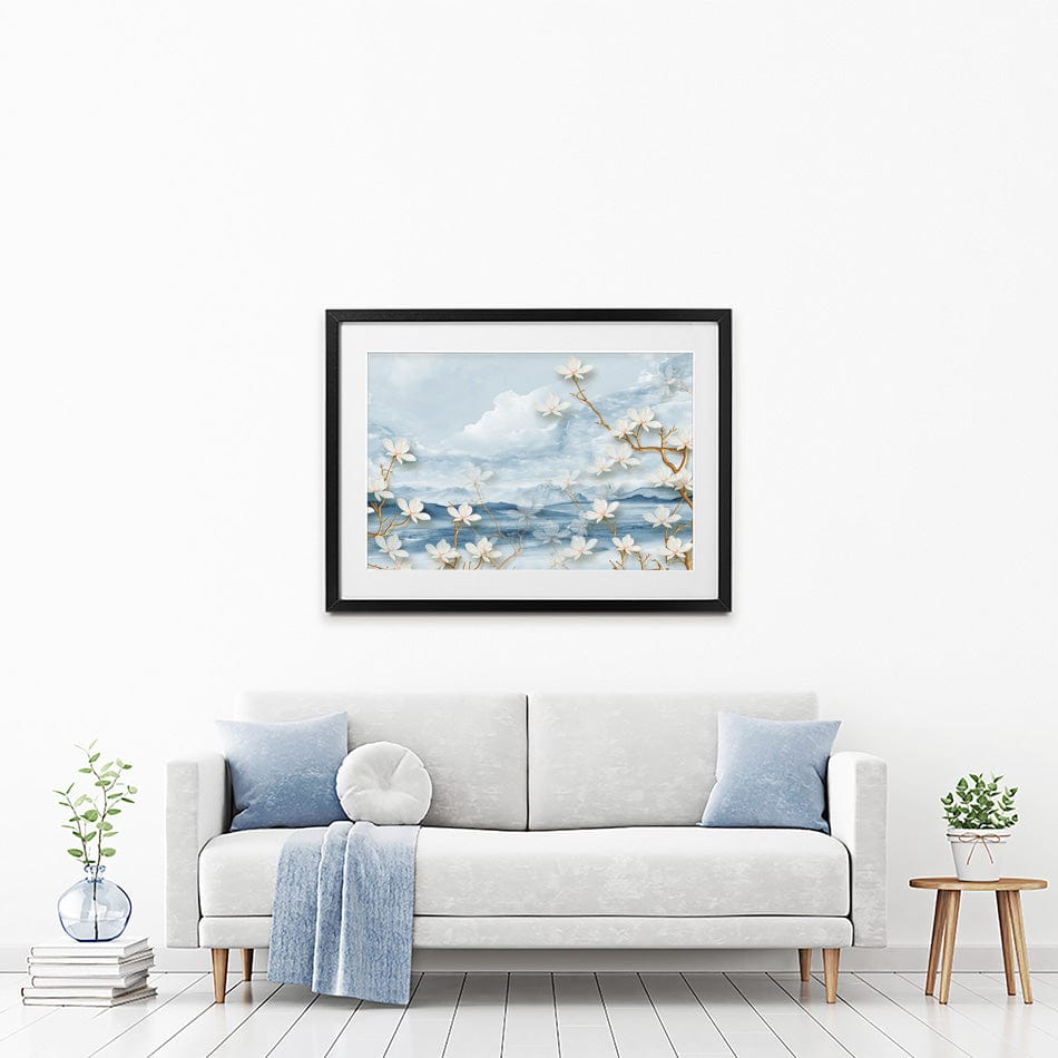 White Flowers Framed Art Print wall art product Tim Kats / Shutterstock