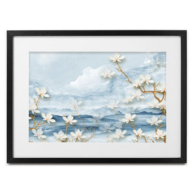 White Flowers Framed Art Print wall art product Tim Kats / Shutterstock