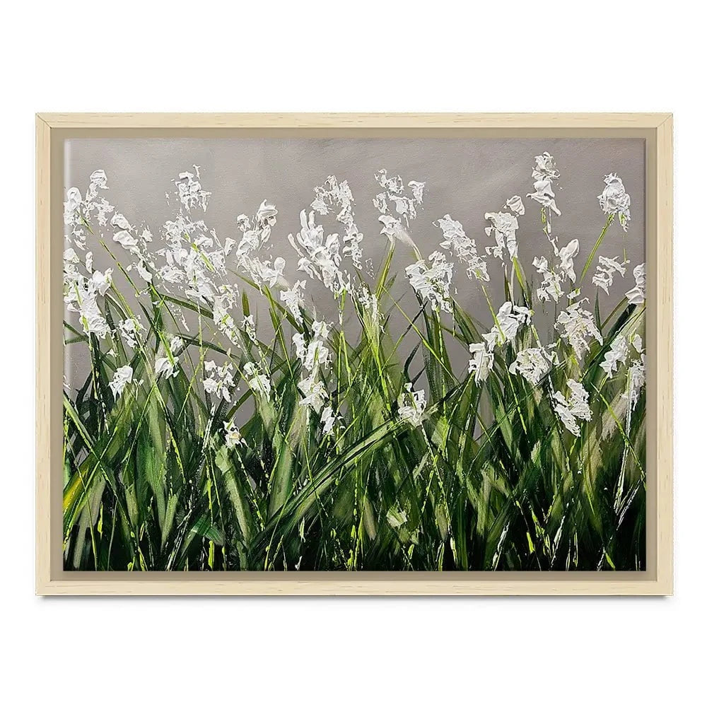 White Flowers Green Stems Canvas Print White Flowers Green Stems Canvas Print wall art product Osnat Tzadok