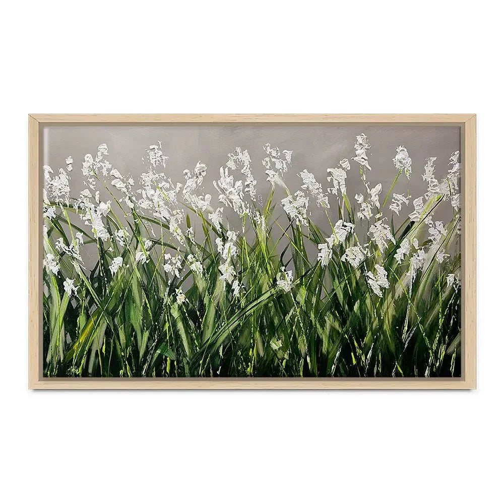White Flowers Green Stems Canvas Print White Flowers Green Stems Canvas Print wall art product Osnat Tzadok