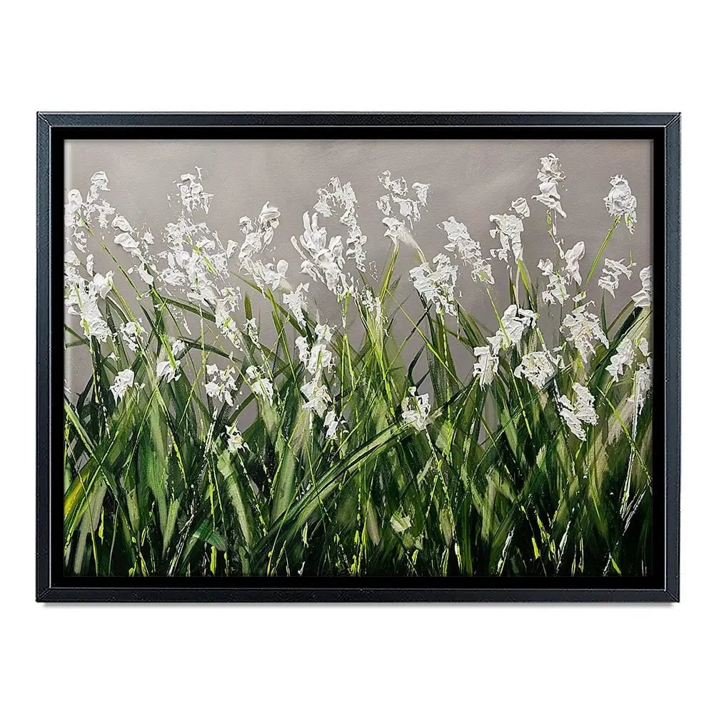 White Flowers Green Stems Canvas Print White Flowers Green Stems Canvas Print wall art product Osnat Tzadok