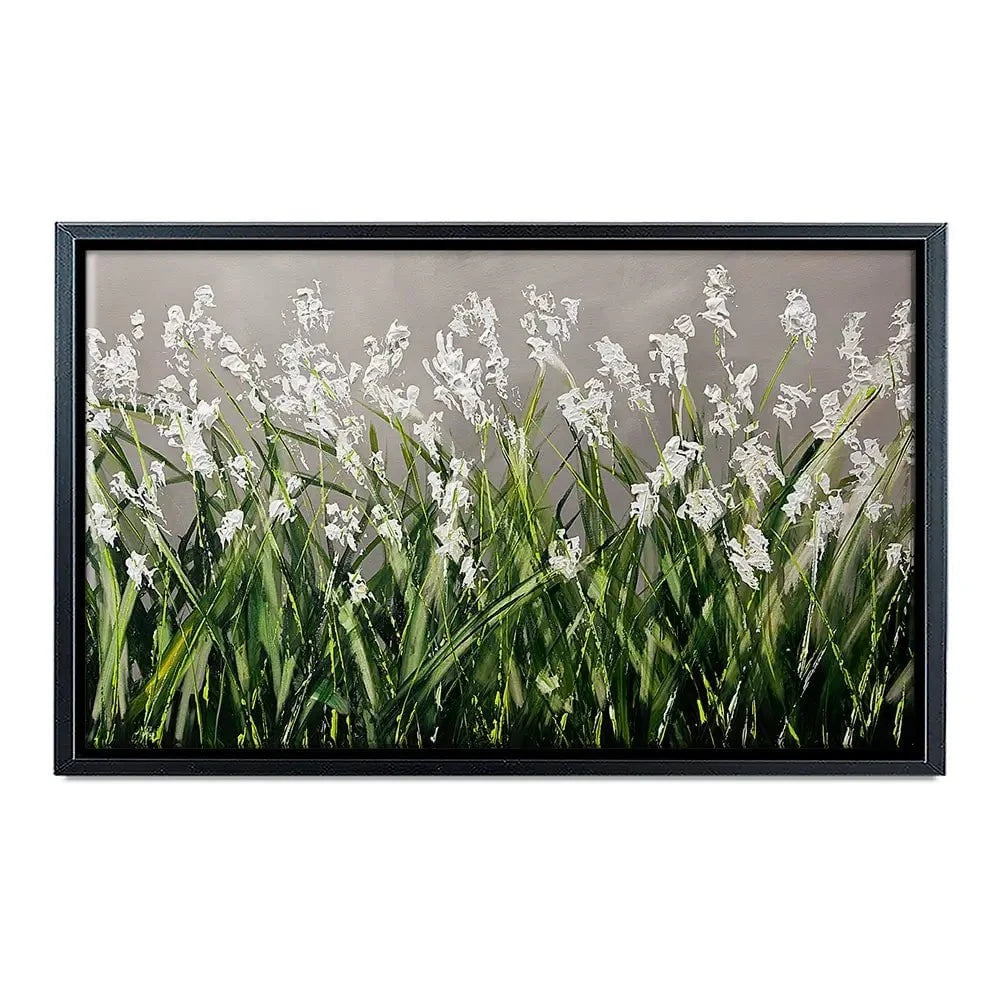 White Flowers Green Stems Canvas Print White Flowers Green Stems Canvas Print wall art product Osnat Tzadok