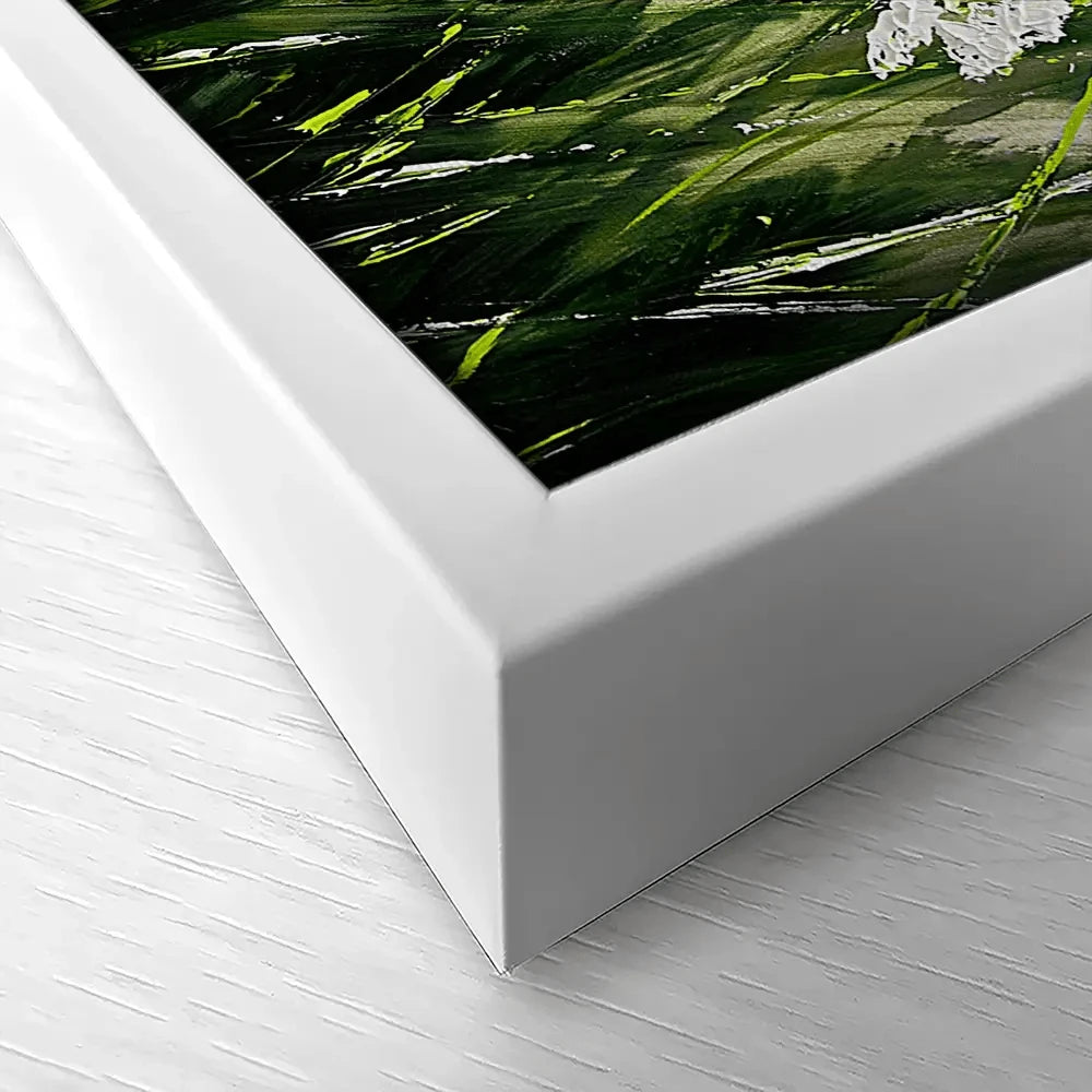 White Flowers Green Stems Canvas Print White Flowers Green Stems Canvas Print wall art product Osnat Tzadok