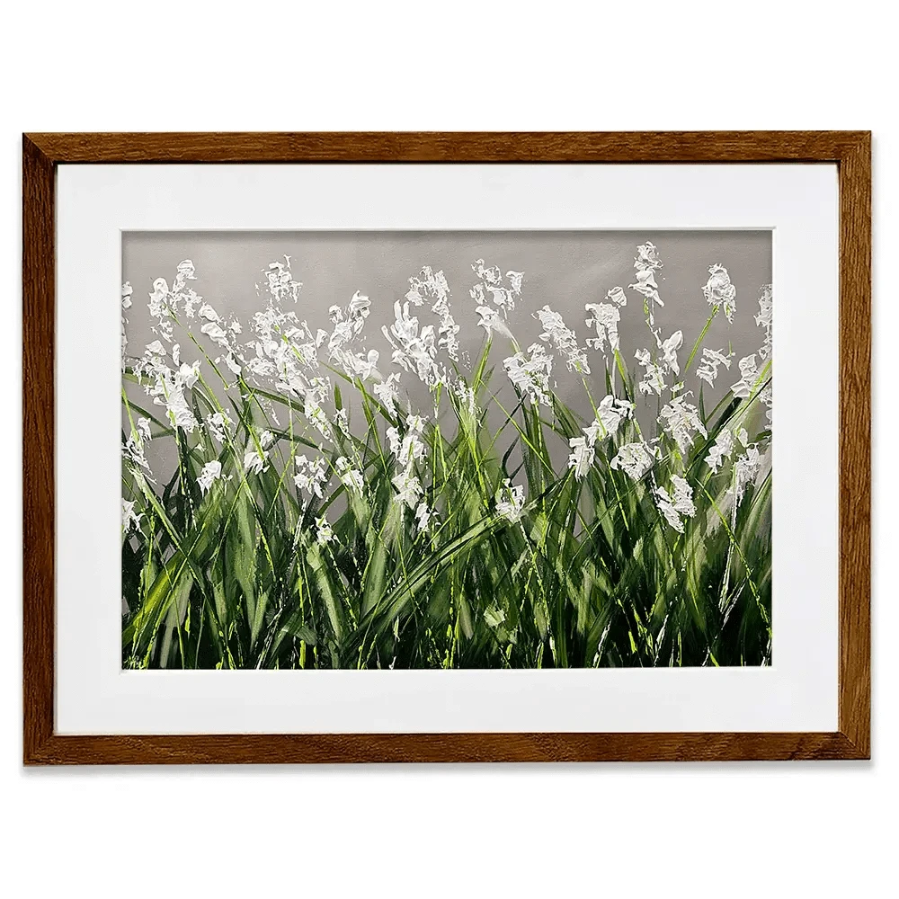 White Flowers Green Stems Framed Art Print White Flowers Green Stems Framed Art Print wall art product Osnat Tzadok