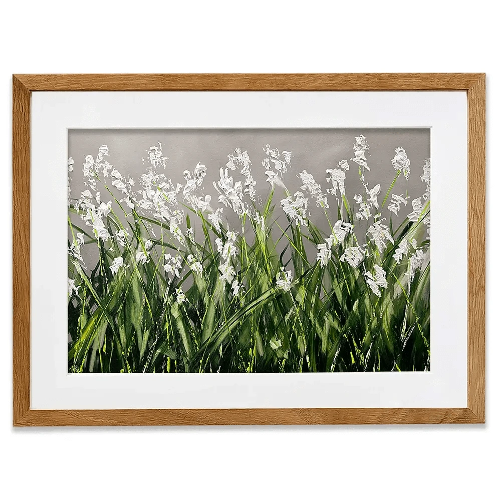White Flowers Green Stems Framed Art Print White Flowers Green Stems Framed Art Print wall art product Osnat Tzadok