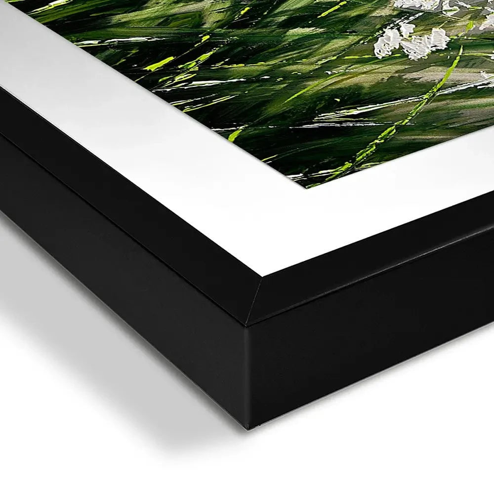 White Flowers Green Stems Framed Art Print White Flowers Green Stems Framed Art Print wall art product Osnat Tzadok