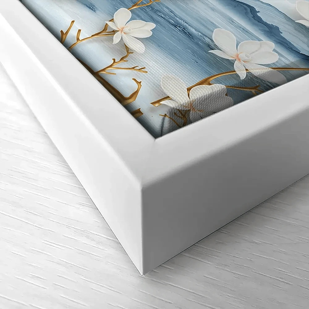 White Flowers Soft Blue Canvas Print White Flowers Soft Blue Canvas Print wall art product Tim Kats / Shutterstock