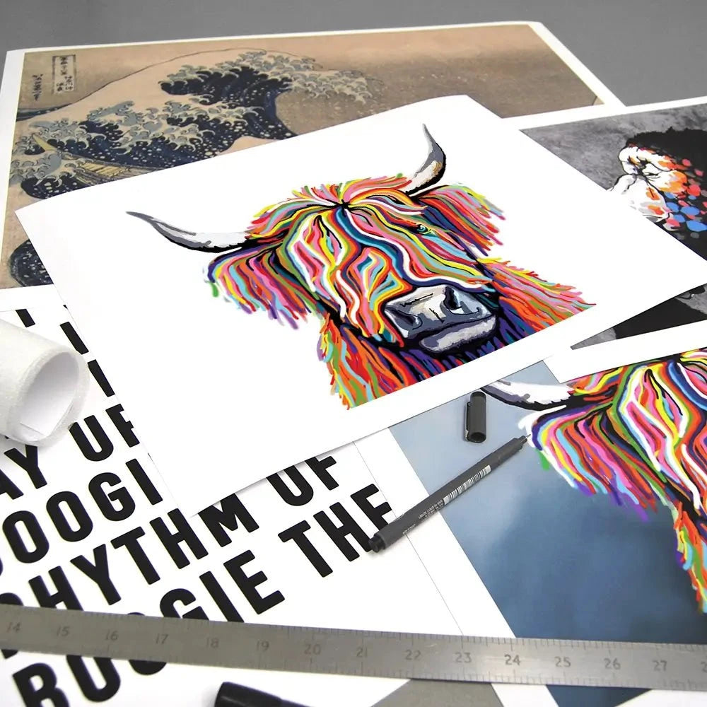 White Highland Cow Art Print White Highland Cow Art Print | White Highland Cow Art Print Designs wall art product Independent