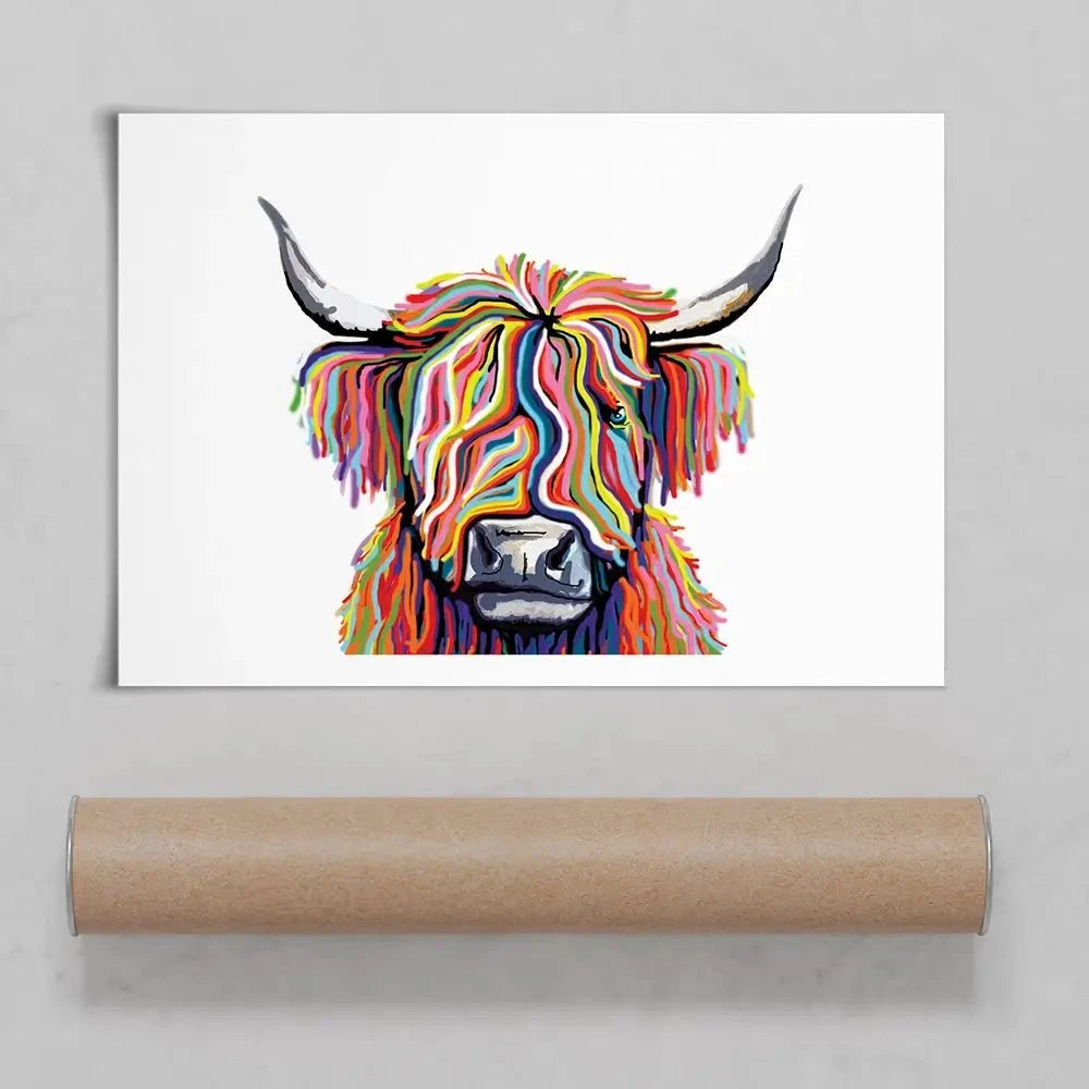 White Highland Cow Art Print White Highland Cow Art Print | White Highland Cow Art Print Designs wall art product Independent