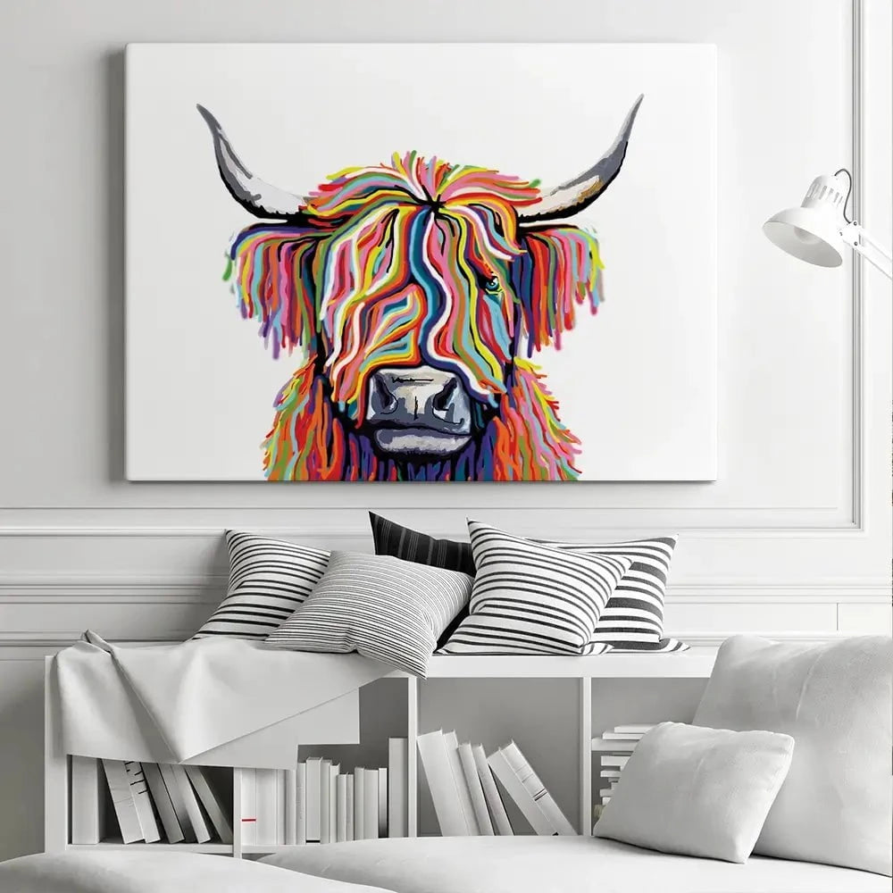 White Highland Cow Canvas Print White Highland Cow Canvas Print | White Highland Cow Canvas Artworks wall art product Independent