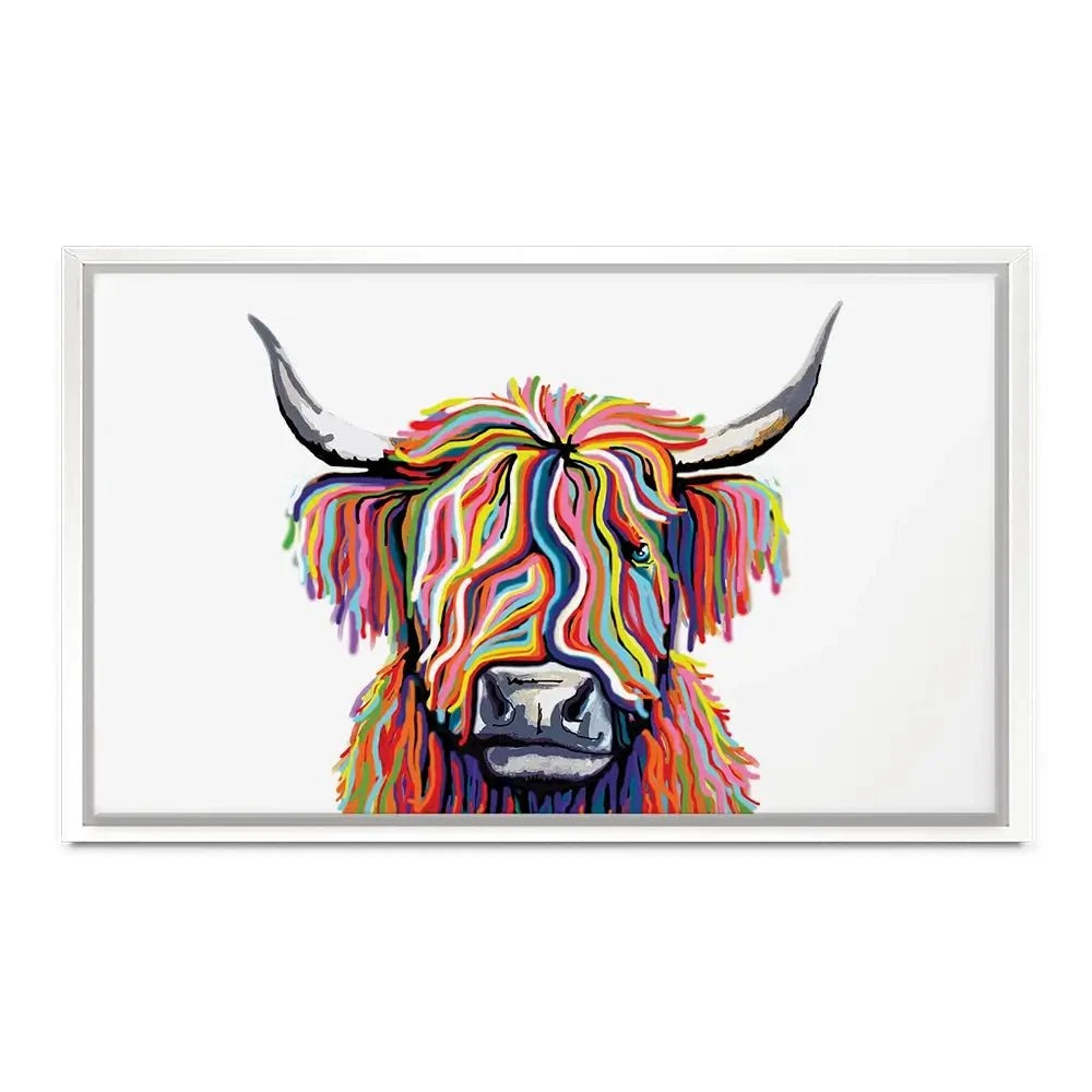 White Highland Cow Canvas Print White Highland Cow Canvas Print | White Highland Cow Canvas Artworks wall art product Independent
