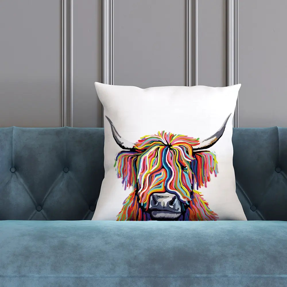 White Highland Cow Cushion White Highland Cow Cushion wall art product Independent