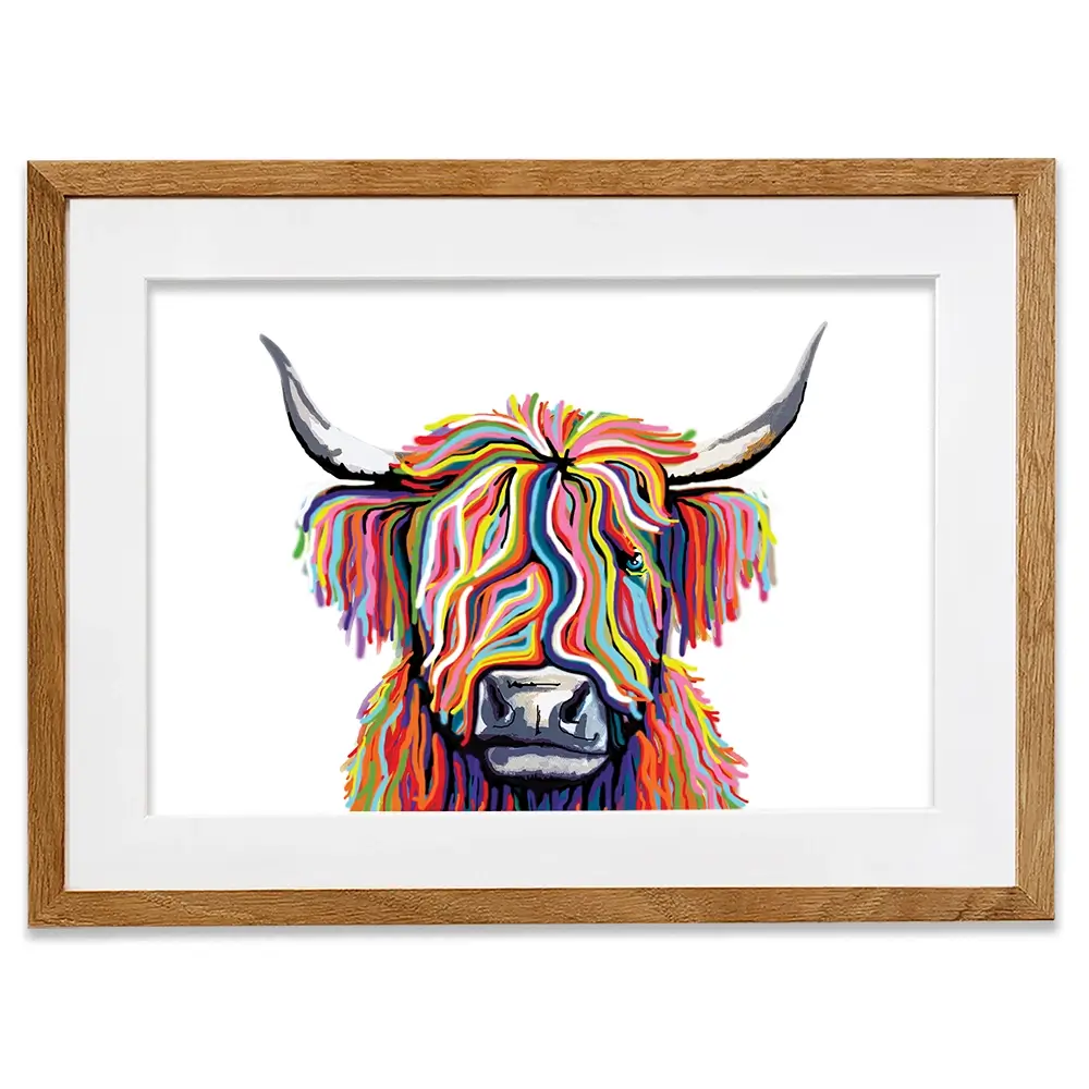 White Highland Cow Framed Art Print White Highland Cow Framed Art Print | White Highland Cow Framed Art  wall art product Independent