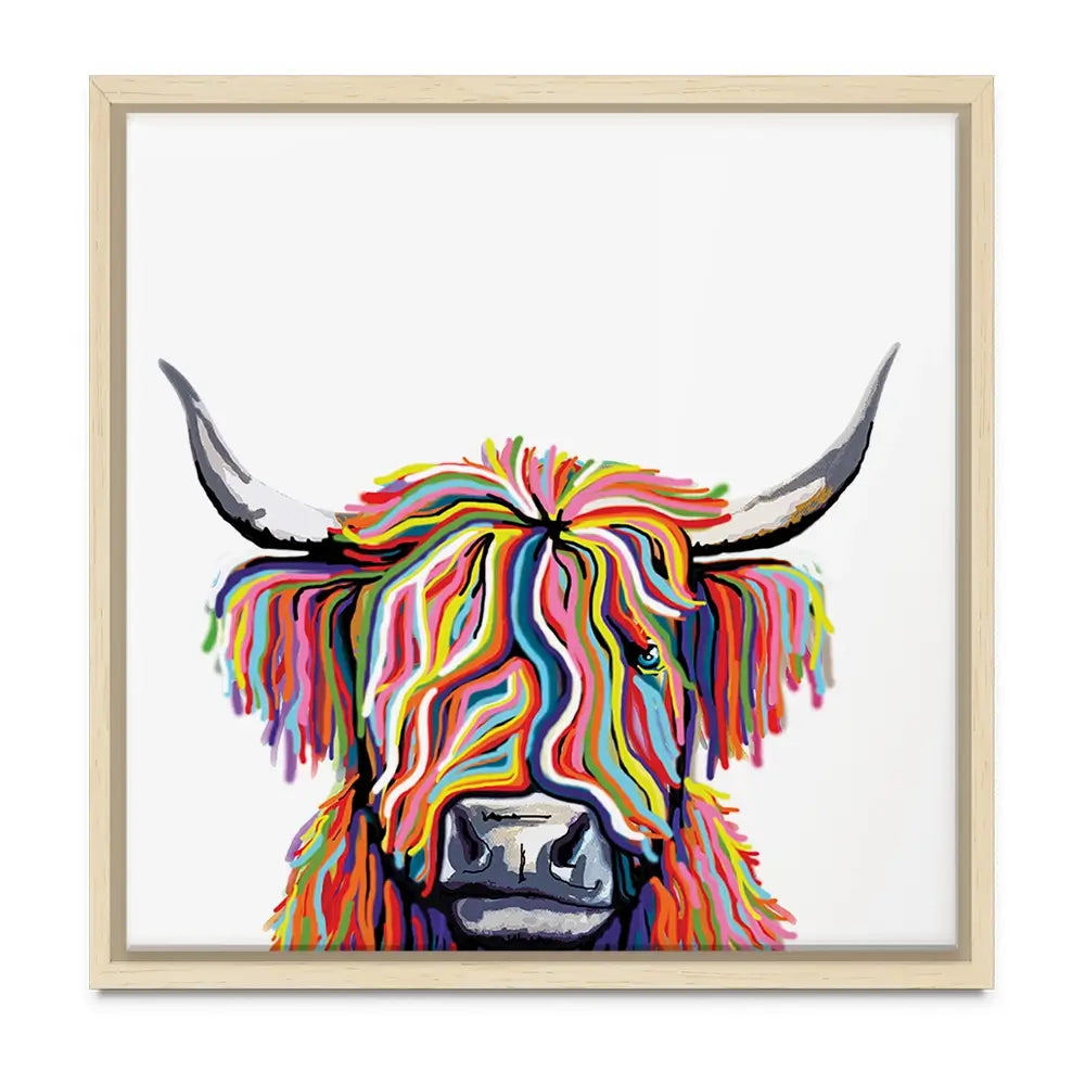 White Highland Cow Oversized Canvas Print White Highland Cow Oversized Canvas Print wall art product Independent