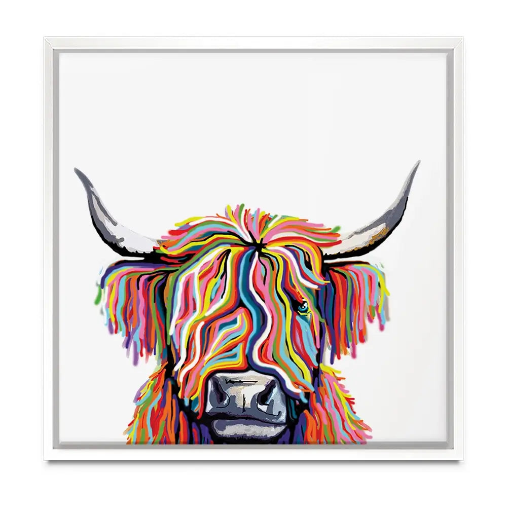White Highland Cow Oversized Canvas Print White Highland Cow Oversized Canvas Print wall art product Independent