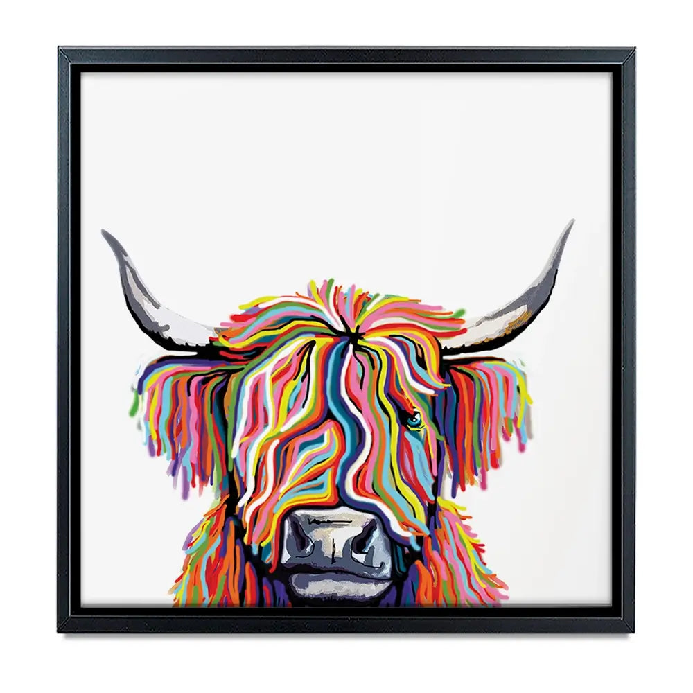 White Highland Cow Oversized Canvas Print White Highland Cow Oversized Canvas Print wall art product Independent