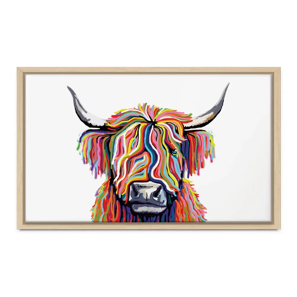 White Highland Cow Oversized Canvas Print White Highland Cow Oversized Canvas Print wall art product Independent