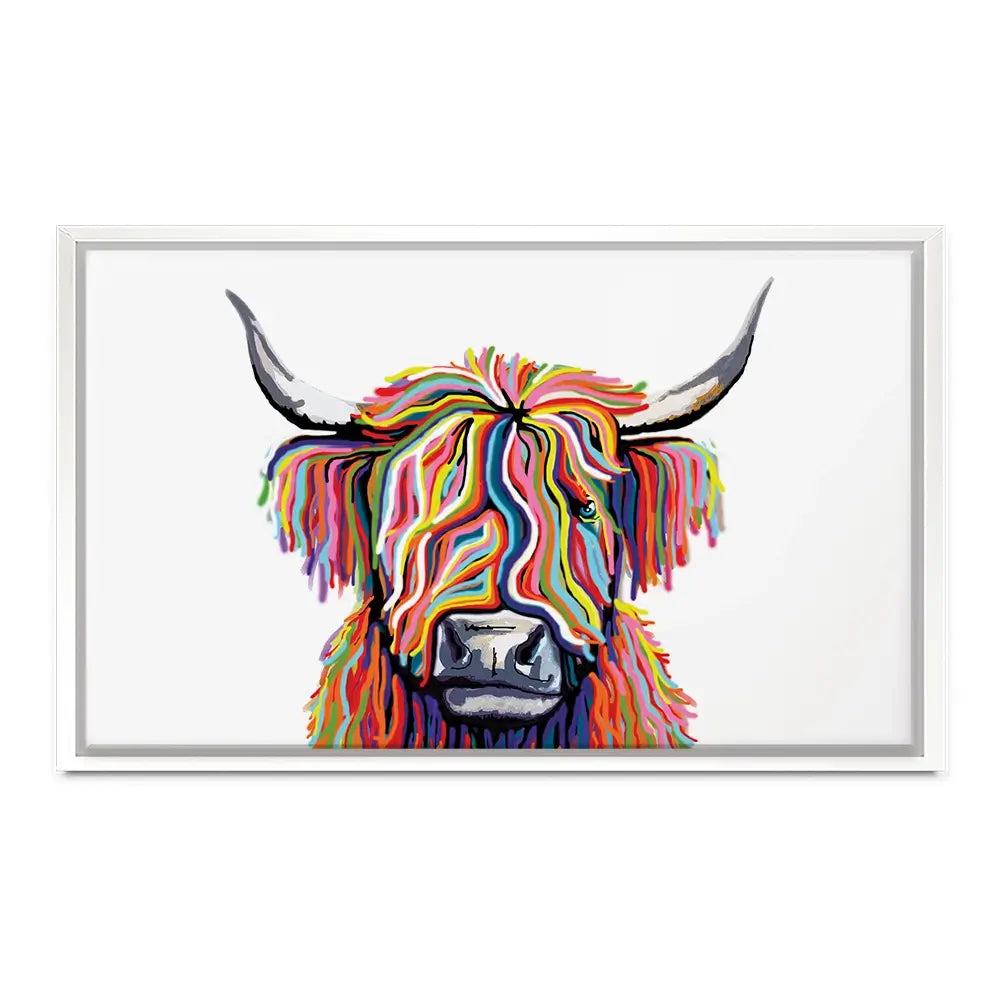 White Highland Cow Oversized Canvas Print White Highland Cow Oversized Canvas Print wall art product Independent