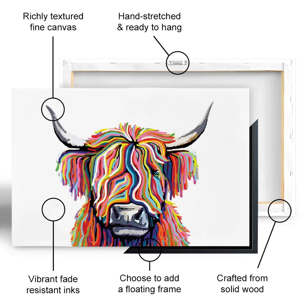 White Highland Cow Oversized Canvas Print White Highland Cow Oversized Canvas Print wall art product Independent