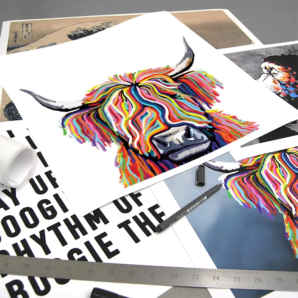 White Highland Cow Square Art Print White Highland Cow Square Art Print wall art product Independent