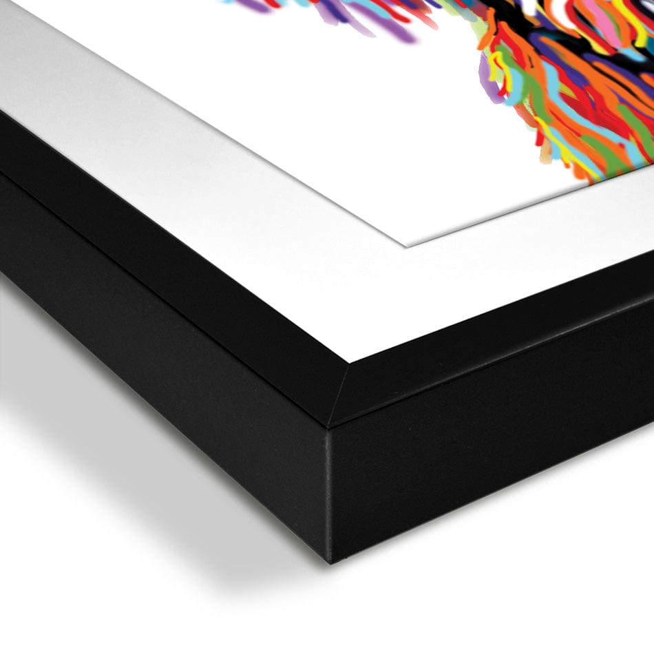 White Highland Cow Square Framed Art Print wall art product Independent