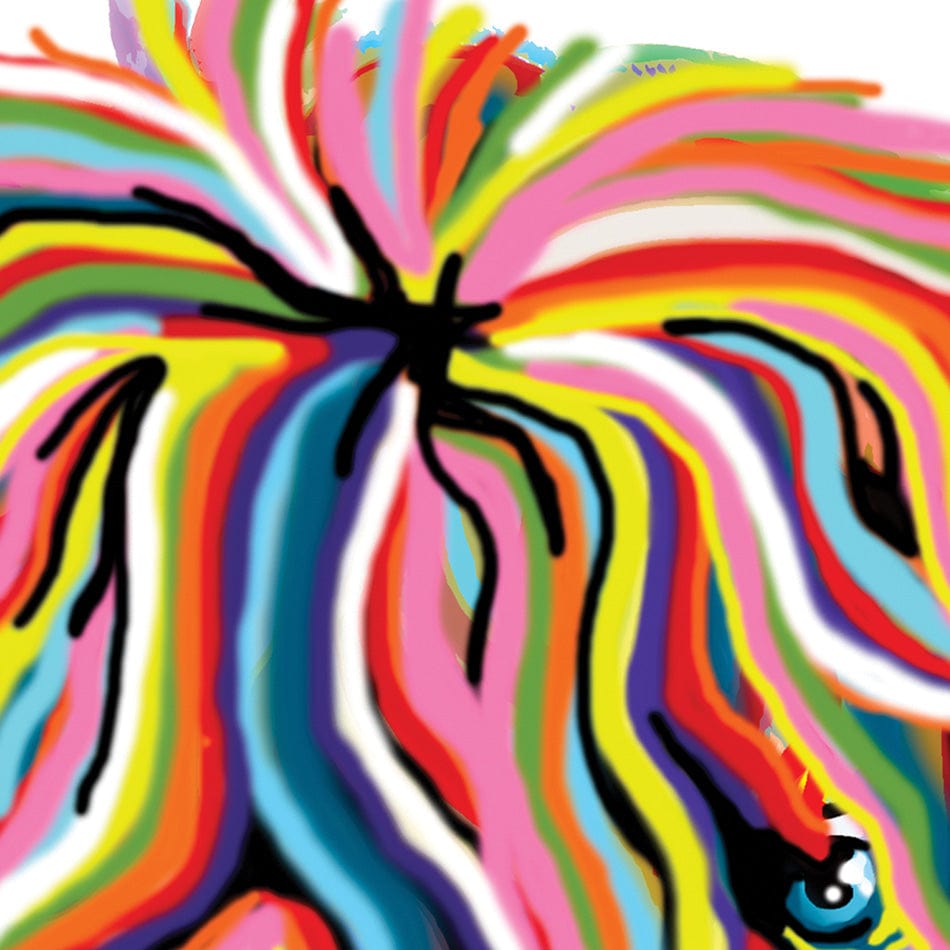 White Highland Cow Square Framed Art Print wall art product Independent