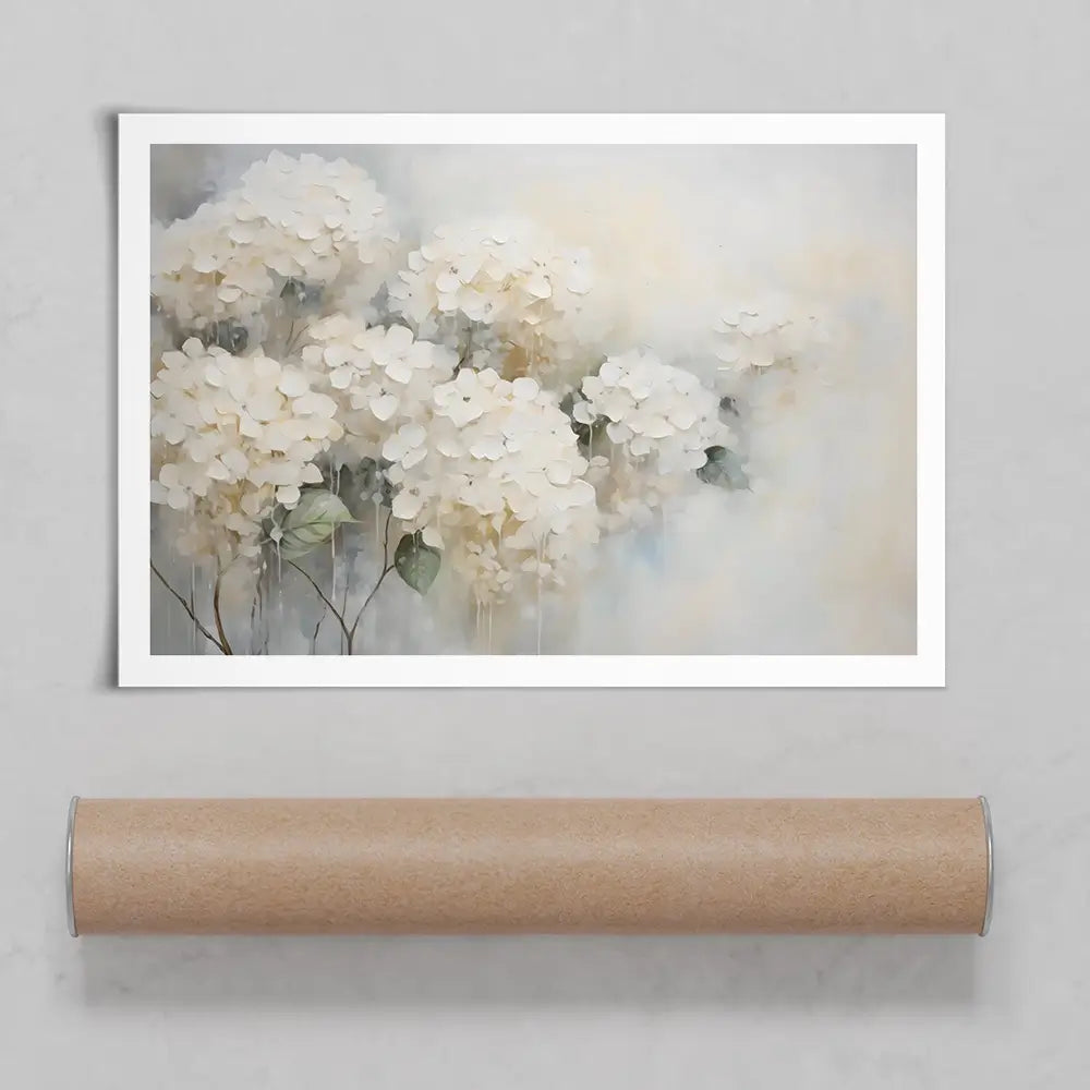 White Hydrangeas Art Print White Hydrangeas Art Print wall art product Arlington Prints - Independent