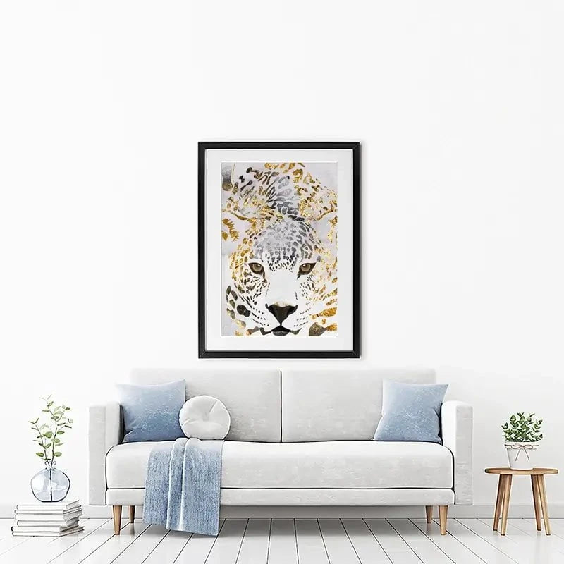 White Jaguar Framed Art Print White Jaguar Framed Art Print wall art product Sarah Manovski