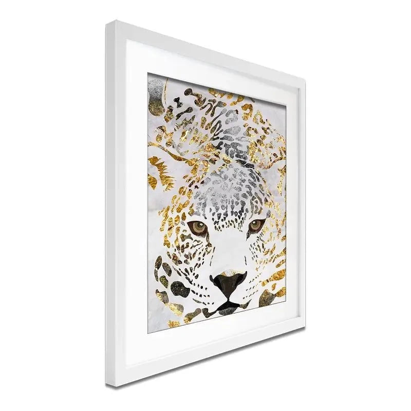 White Jaguar Framed Art Print White Jaguar Framed Art Print wall art product Sarah Manovski