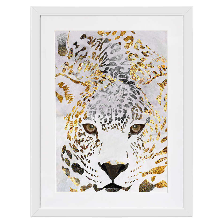 White Jaguar Framed Art Print White Jaguar Framed Art Print wall art product Sarah Manovski