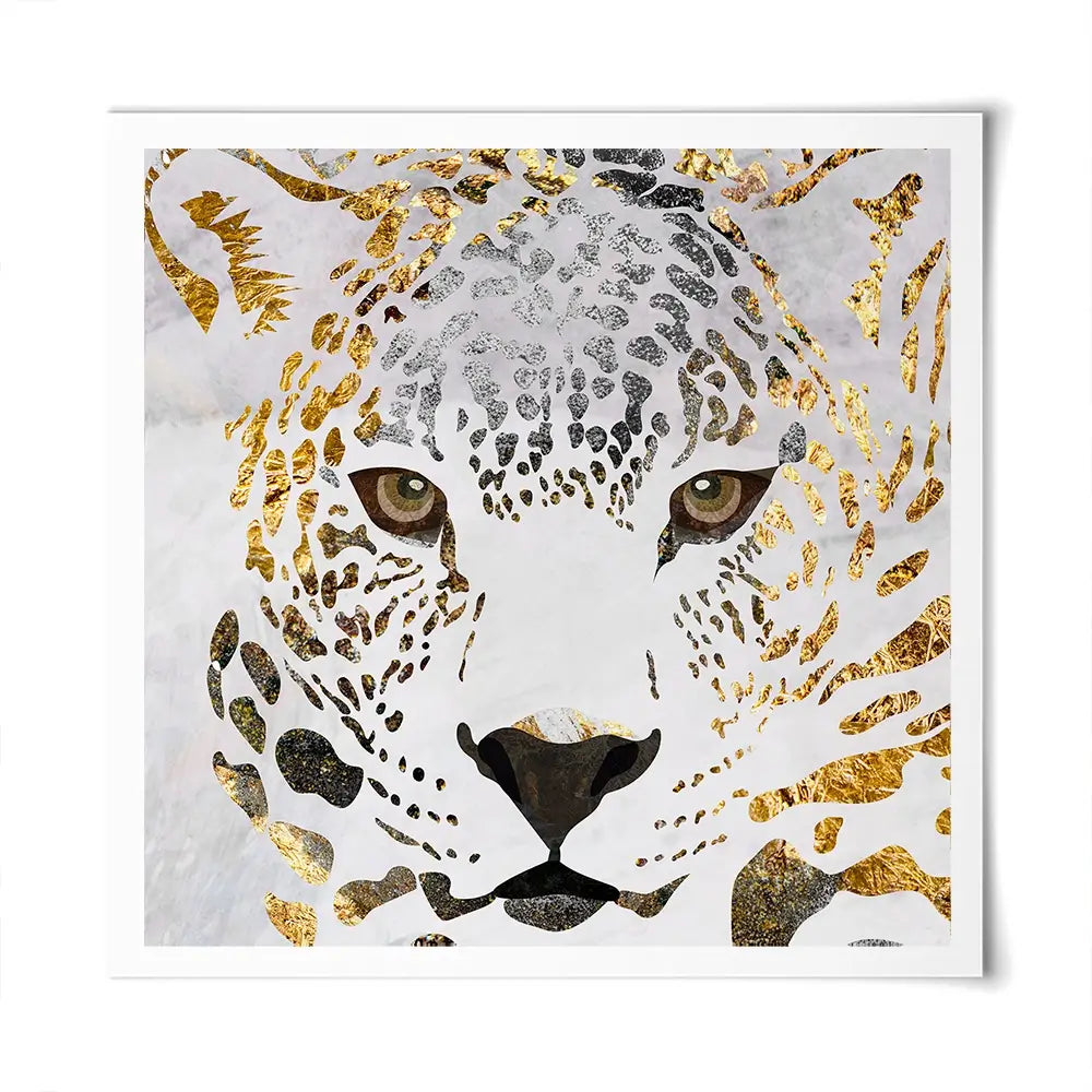 White Jaguar Square Art Print White Jaguar Square Art Print wall art product Art Print Shop