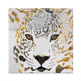 White Jaguar Square Canvas Print White Jaguar Square Canvas Print wall art product Art Print Shop