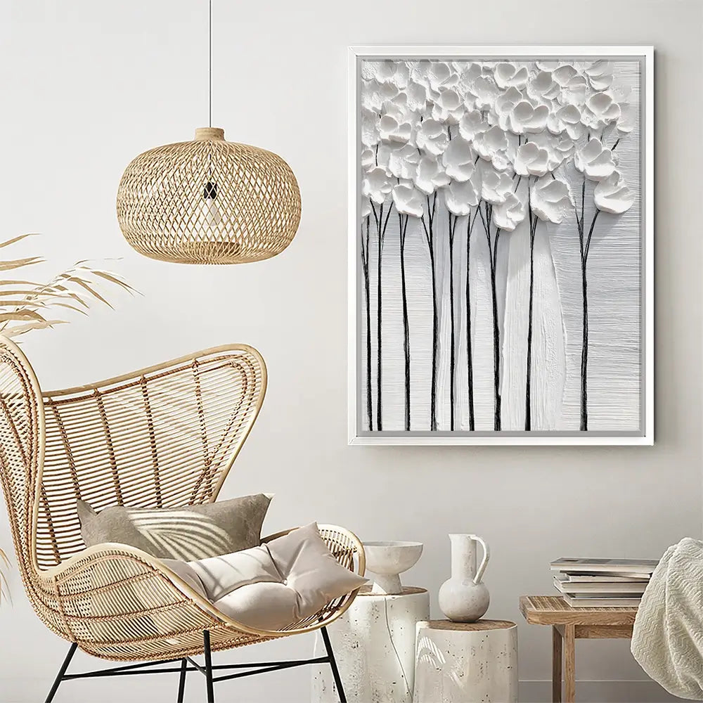 White Petals Canvas Print White Petals Canvas Print wall art product LSR Design Studio - Independent