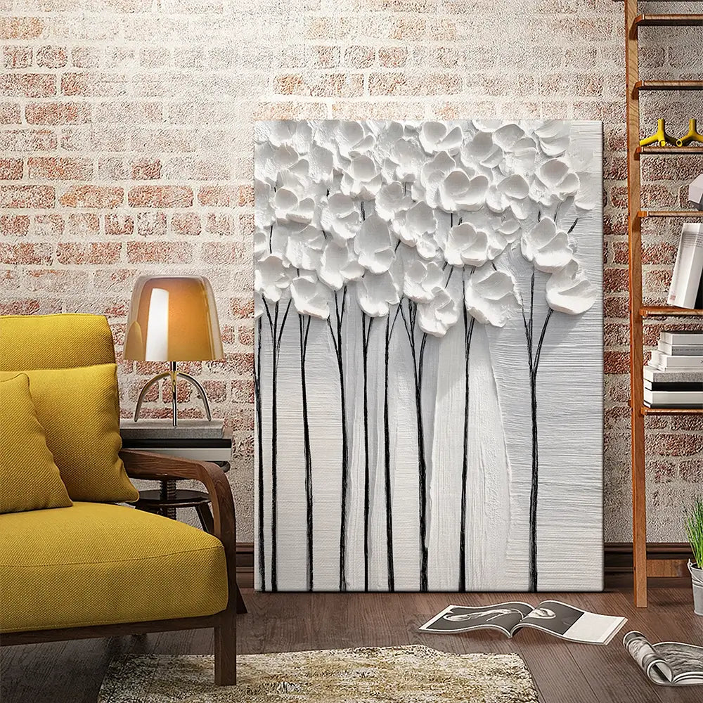White Petals Canvas Print White Petals Canvas Print wall art product LSR Design Studio - Independent