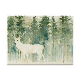 White Stag In Forest Canvas Print White Stag In Forest Canvas Print wall art product Chromatic Storm Studio