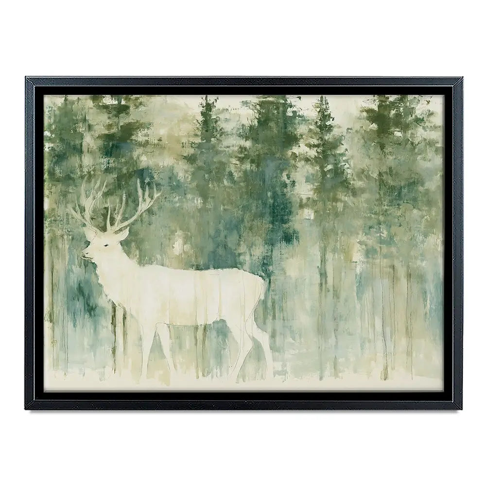 White Stag In Forest Canvas Print White Stag In Forest Canvas Print wall art product Chromatic Storm Studio