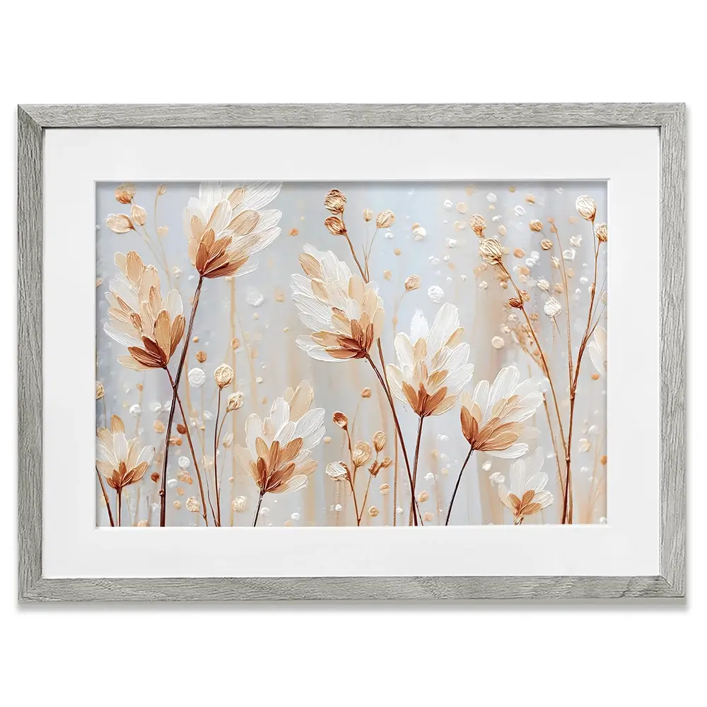 White Wild Grass Framed Art Print White Wild Grass Framed Art Print wall art product Gina Kelly - Independent