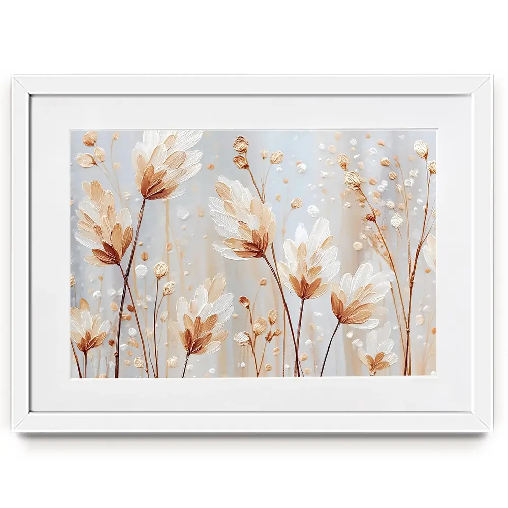 White Wild Grass Framed Art Print White Wild Grass Framed Art Print wall art product Gina Kelly - Independent