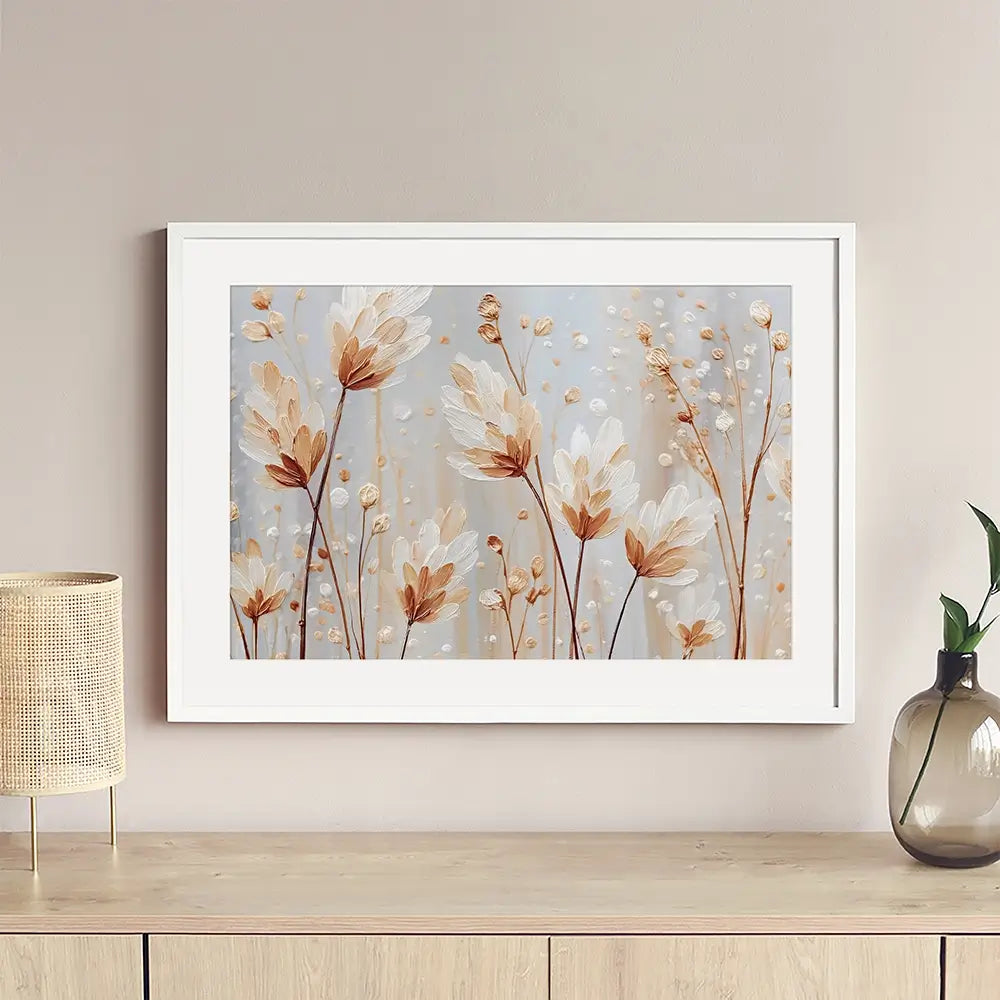 White Wild Grass Framed Art Print White Wild Grass Framed Art Print wall art product Gina Kelly - Independent